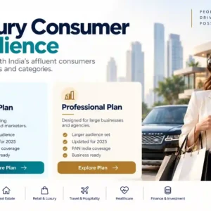 Luxury consumer audience segmentation showcasing affluent consumers, premium lifestyle buyers, PAN India coverage, and targeted marketing audience intelligence.
