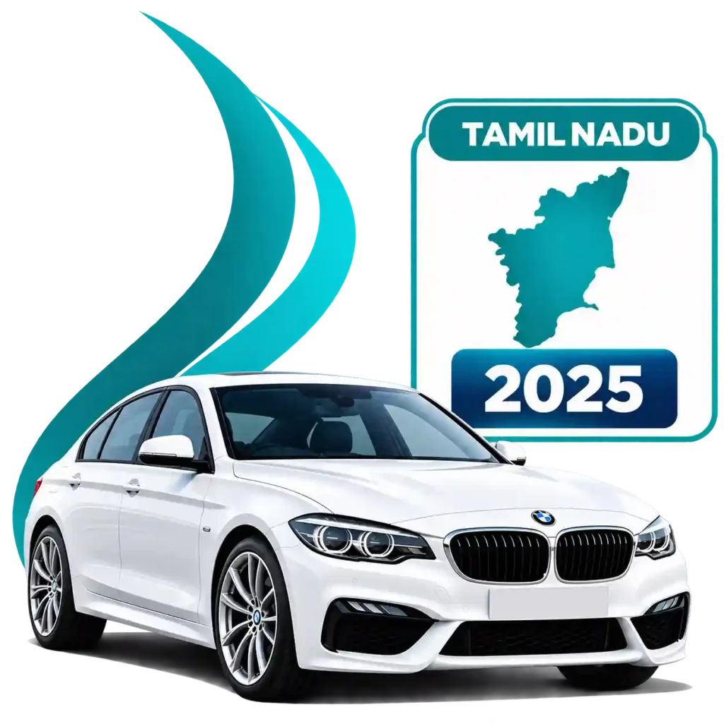 Tamil Nadu Car Owners Database 2025 featuring Tamil Nadu state map, car owner audience, and vehicle owner data concept.